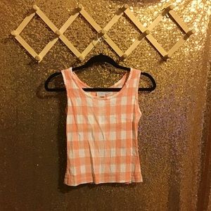 🌊 Vintage Smocked Buffalo Check Plaid Tank Top